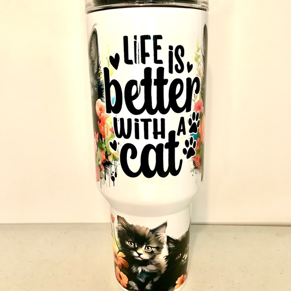 40oz cats tumbler - Picture 2 of 4